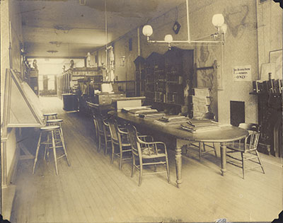 Institute Library reading room, circa 1900-1910.