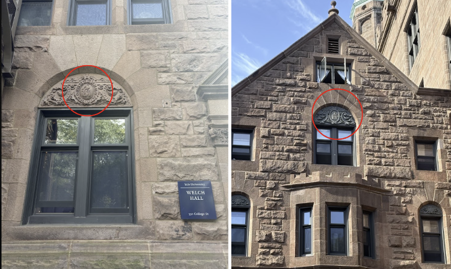 ”AD1891” on the left and “AD1892” on the right engraving detail showing the date the building started and finish building respectively.